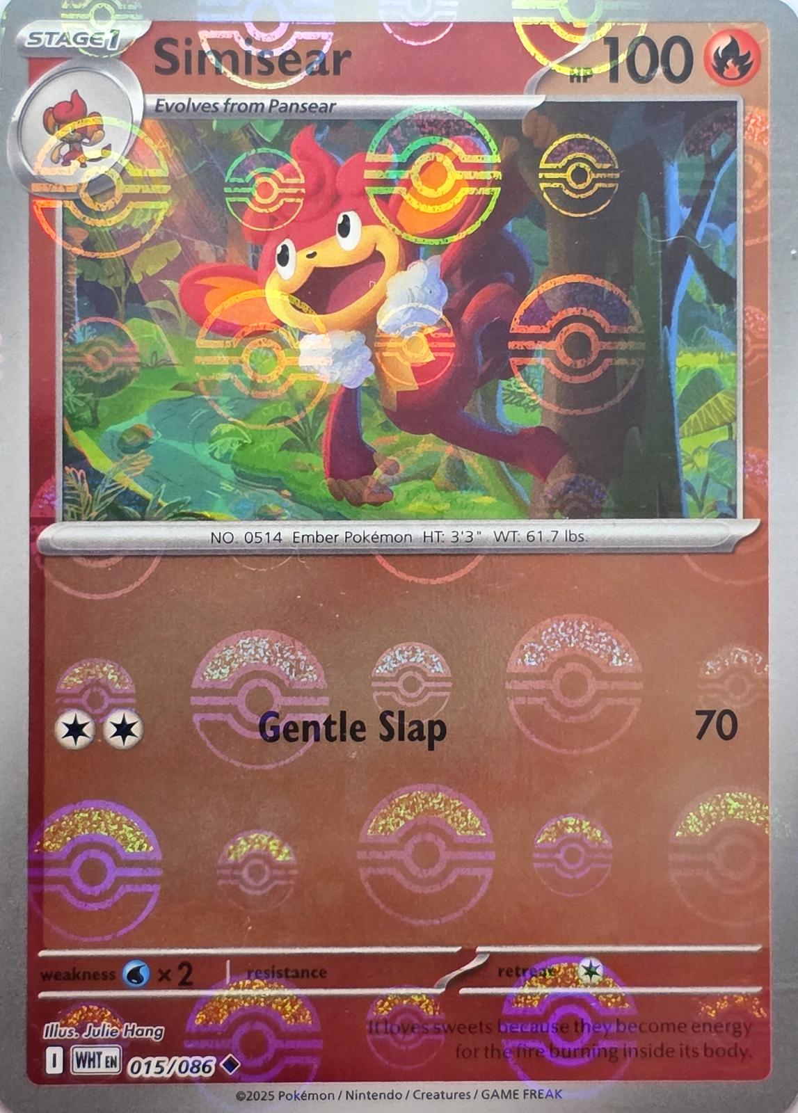 White Flare Simisear [Poke-Ball] Pokémon card